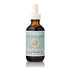“De La Terre Skincare Herb Rich Serum in amber glass dropper bottle with white cap on white background”